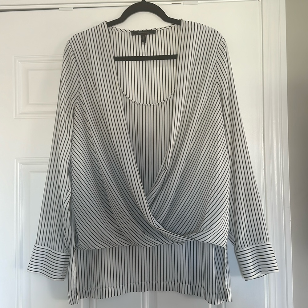 BCBG Maxazria wrap style top with built in camisole size L